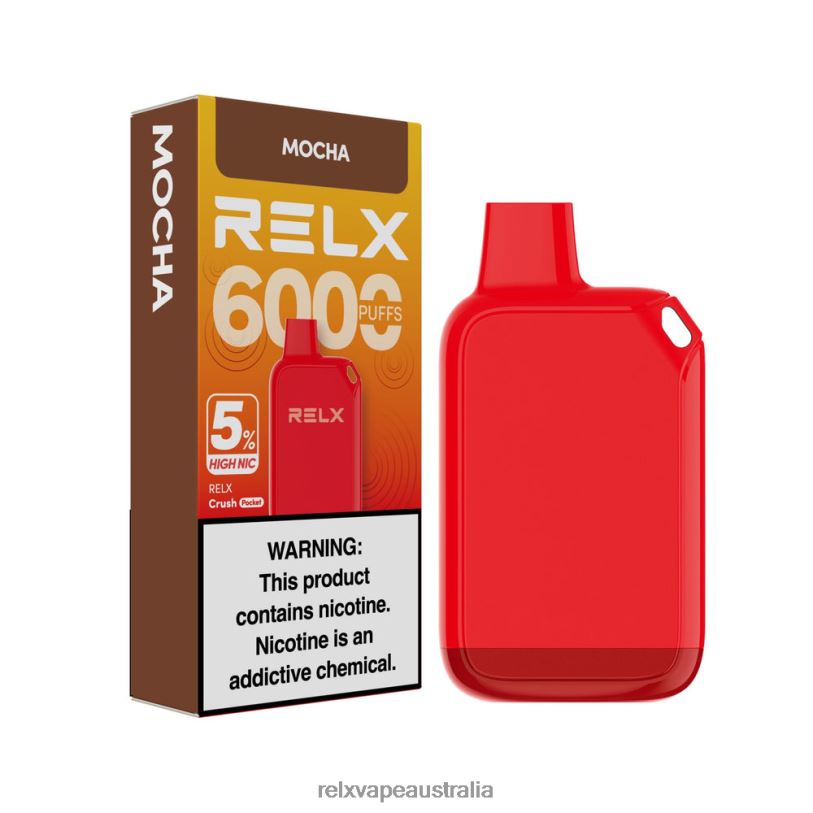 RELX Crush Pocket 6000 5% High Nic | 0P6VV25 ‎RELX Sydney Store Mocha