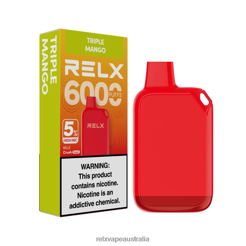 RELX Crush Pocket 6000 5% High Nic | 0P6VV26 ‎RELX Device Melbourne Triple Mango