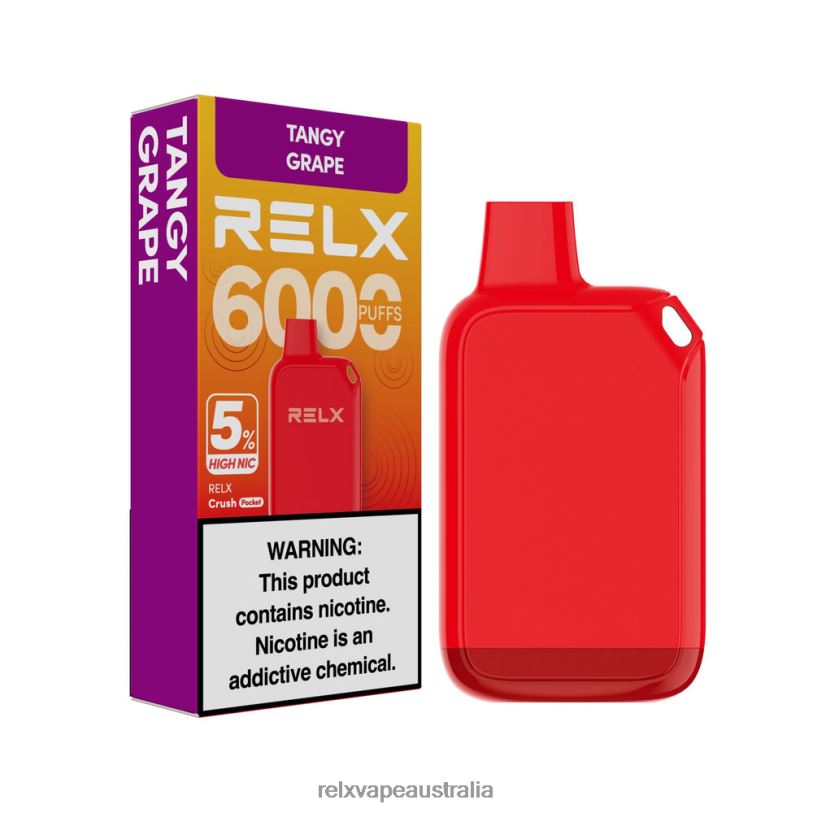 RELX Crush Pocket 6000 5% High Nic | 0P6VV27 ‎RELX Australia Melbourne Tangy Grape