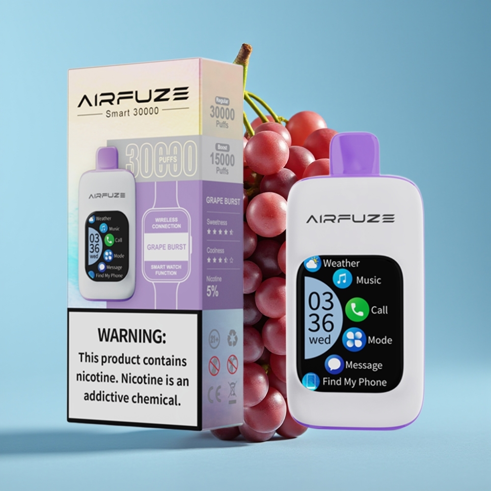 AirFuze Smart 30000 Puffs Disposable Vape Grape Burst with Touch Screen & Type-C