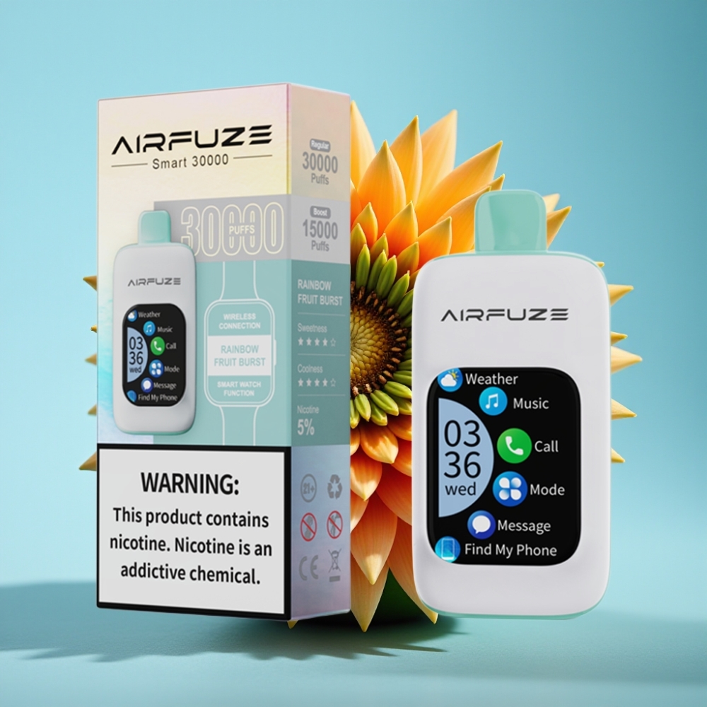 AirFuze Smart 30000 Puffs Disposable Vape Rainbow Fruit Burst Touch Screen Type-C