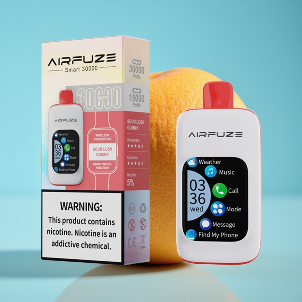 AirFuze Smart 30000 Puffs Disposable Vape Sour Lush Gummy with Touch Screen & Type-C