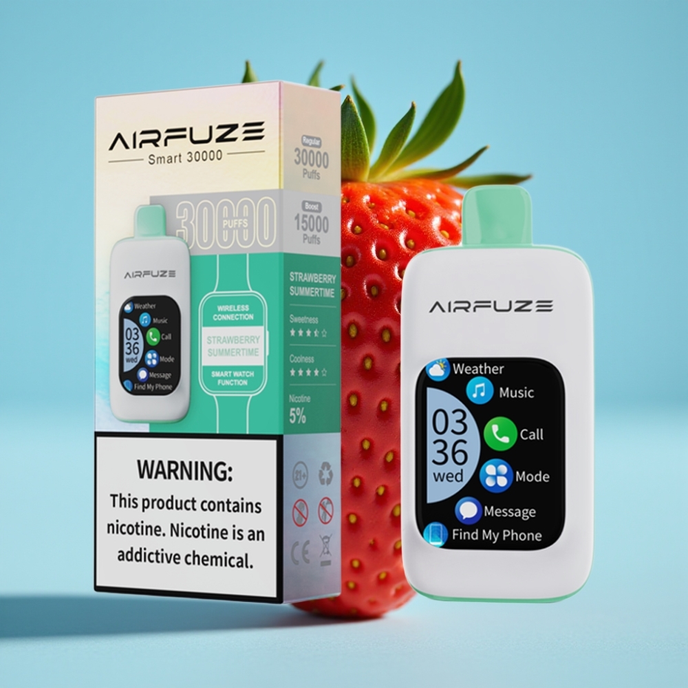 AirFuze Smart 30000 Puffs Disposable Vape Strawberry Summertime 900mAh Type-C Touch Screen