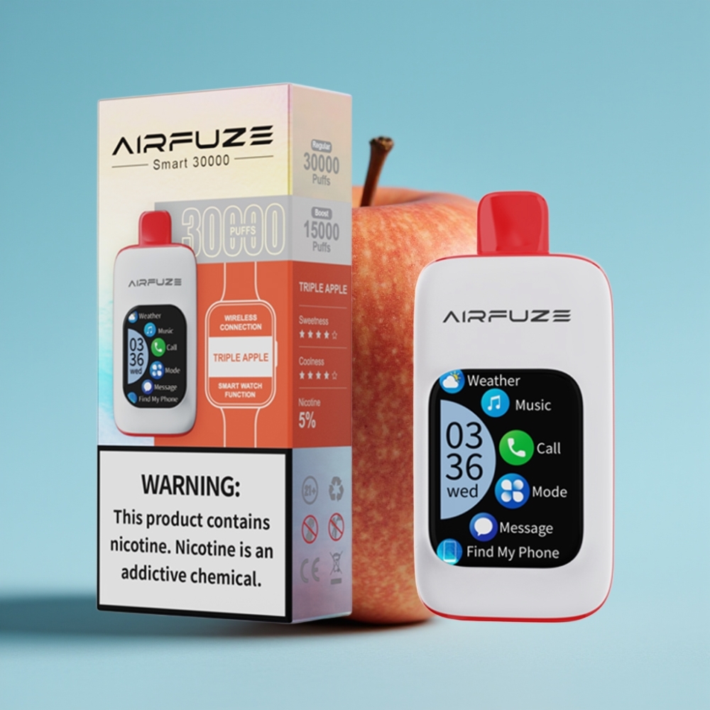 AirFuze Smart 30000 Puffs Disposable Vape Triple Apple Touch Screen Type-C